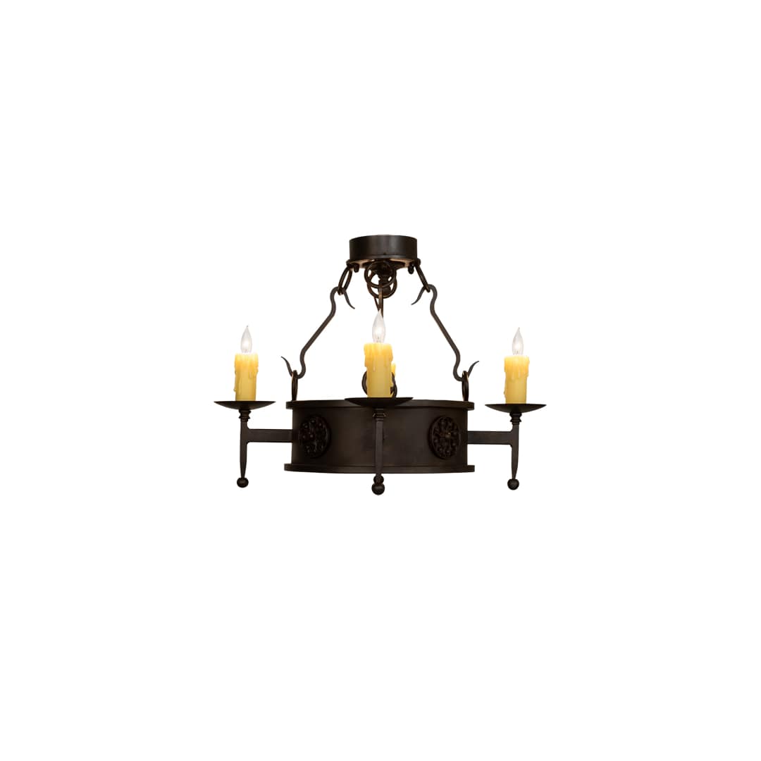 Lorenzo 4 Light 24" Wide Semi-Flush Ceiling Fixture