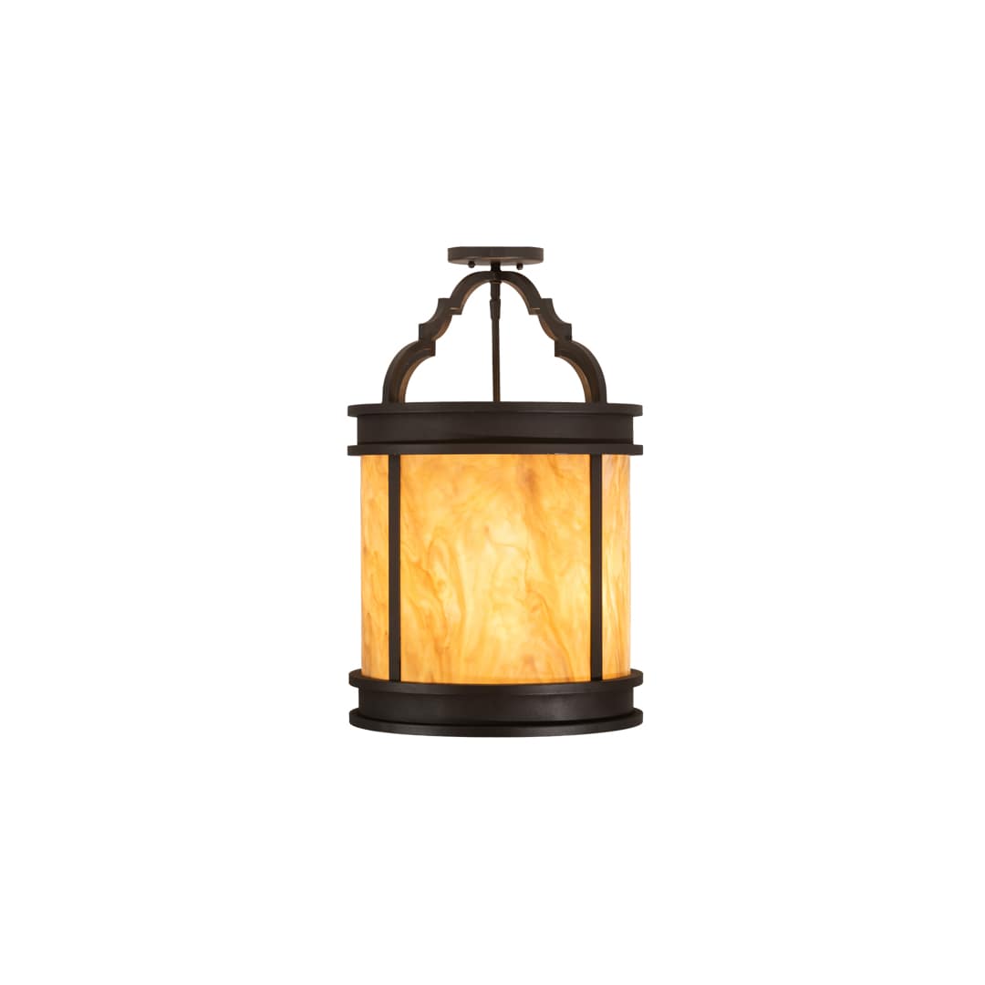 Wyant 4 Light 15" Wide Semi-Flush Ceiling Fixture - Wrought Iron Finish