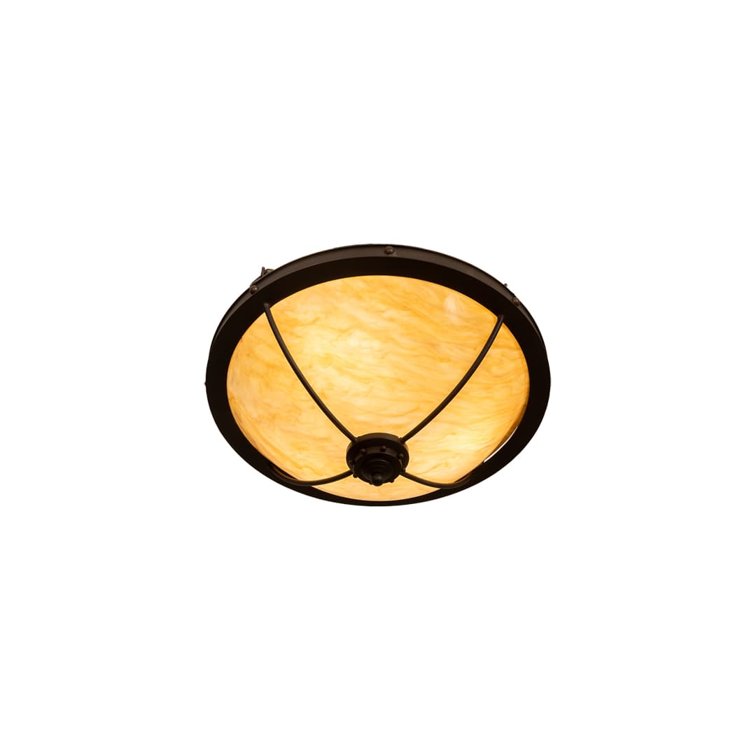 Freya 3 Light 24" Wide Semi-Flush Bowl Ceiling Fixture - Wrought Iron Finish