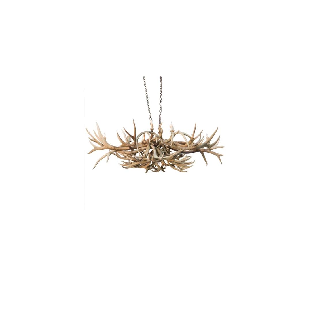 Long Antlers Deer 10 Light 40" Wide Antler Linear Chandelier