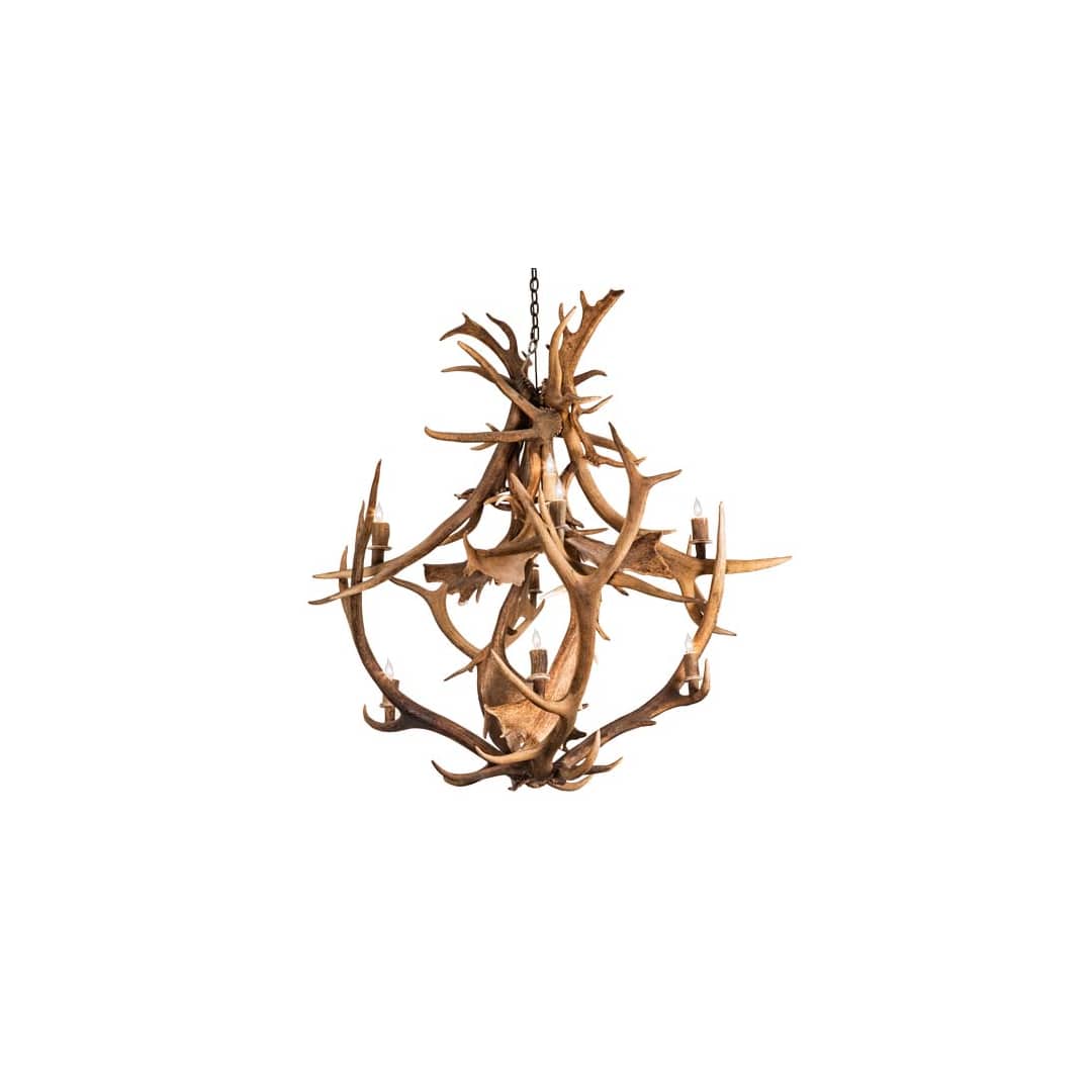 Antlers 10 Light 55" Wide Antler Candle Style Chandelier