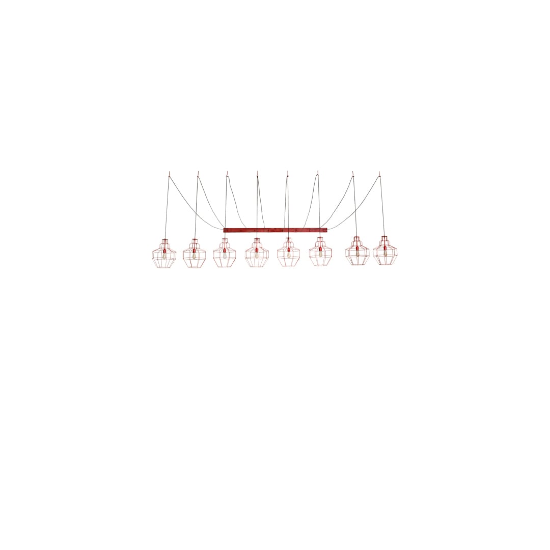 8 Light 156" Wide Suspension Multi Light Pendant