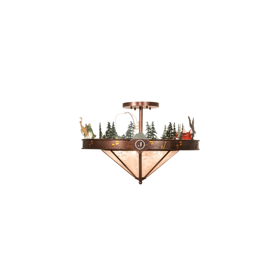 Wildlife 6 Light 32" Wide Semi-Flush Ceiling Fixture
