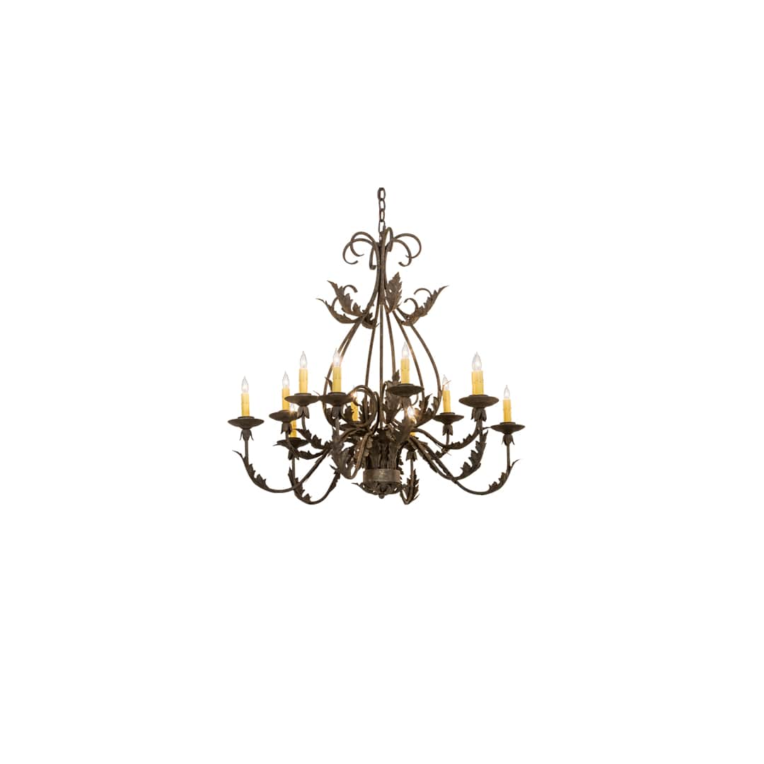 French Elegance 12 Light 36" Wide Taper Candle Style Chandelier