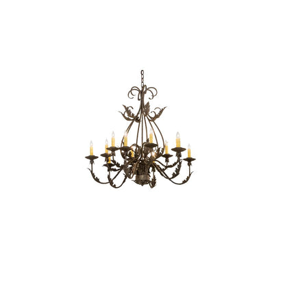 French Elegance 12 Light 36" Wide Taper Candle Style Chandelier
