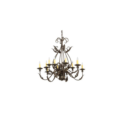 French Elegance 12 Light 36" Wide Taper Candle Style Chandelier