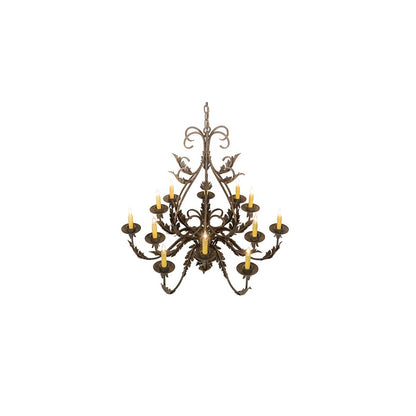 French Elegance 12 Light 36" Wide Taper Candle Style Chandelier