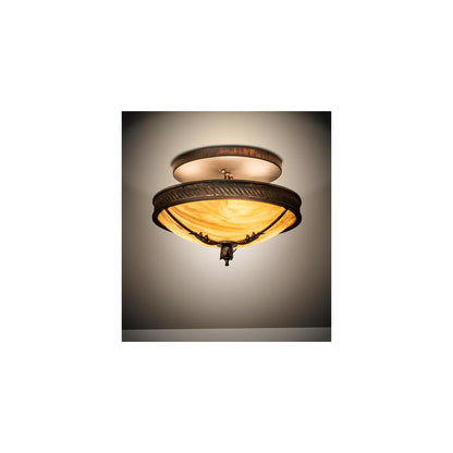 Hoja 3 Light 15" Wide Semi-Flush Bowl Ceiling Fixture - Rokusho Finish