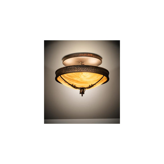 Hoja 3 Light 15" Wide Semi-Flush Bowl Ceiling Fixture - Rokusho Finish