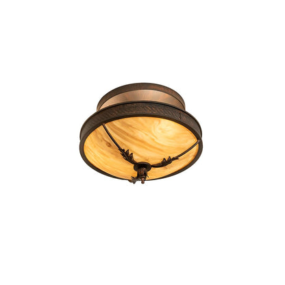 Hoja 3 Light 15" Wide Semi-Flush Bowl Ceiling Fixture - Rokusho Finish