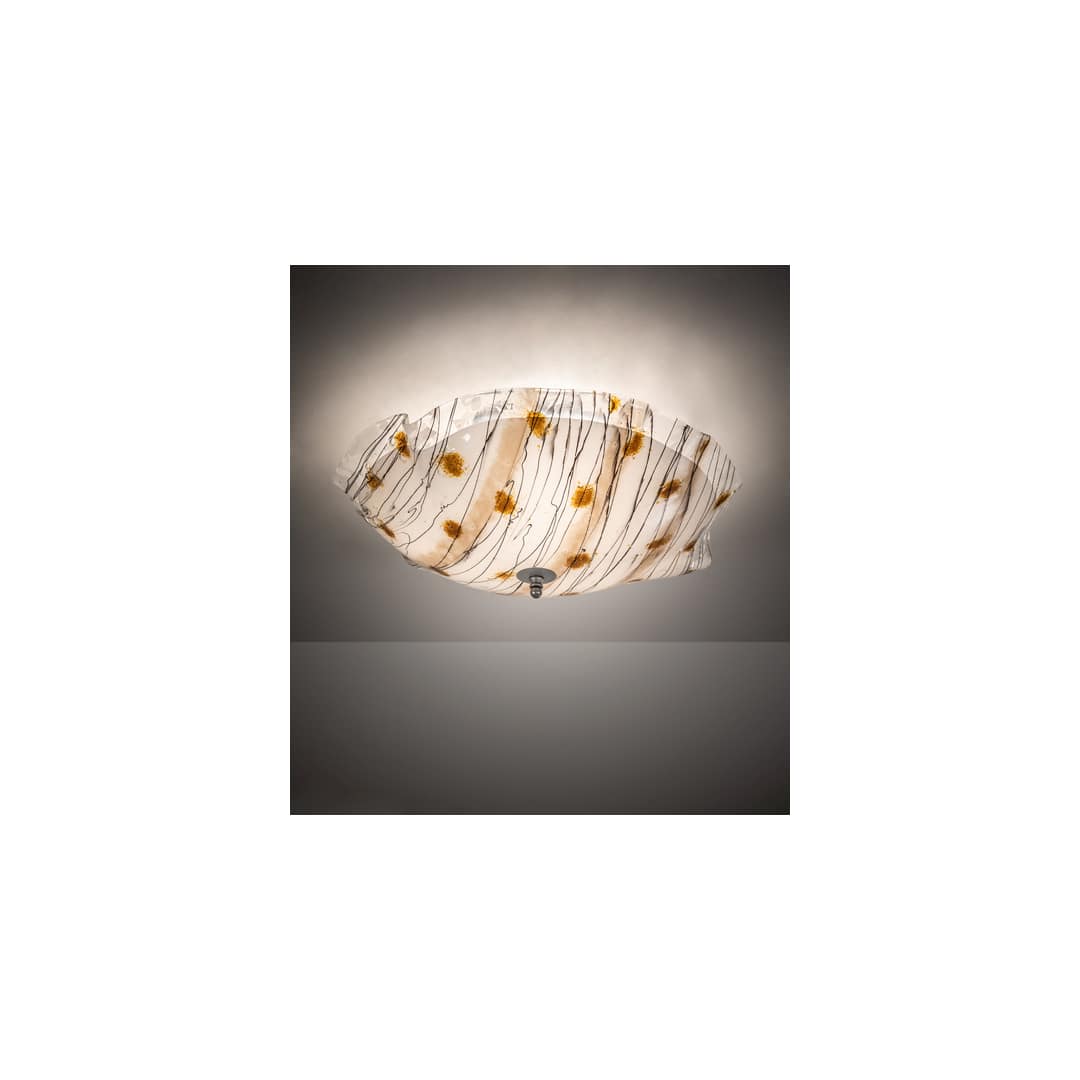 Metro Fusion 3 Light 24" Wide Semi-Flush Bowl Ceiling Fixture - Nickel Finish