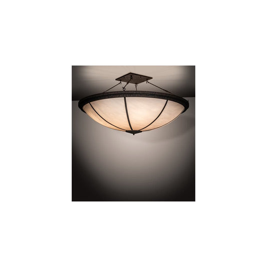 Commerce 8 Light 72" Wide Semi-Flush Bowl Ceiling Fixture - Rococo Finish