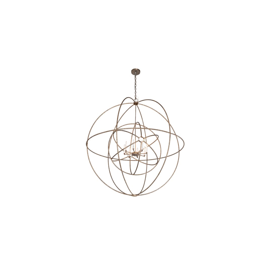 Atom Enerjisi 8 Light 60" Wide Taper Candle Globe Chandelier