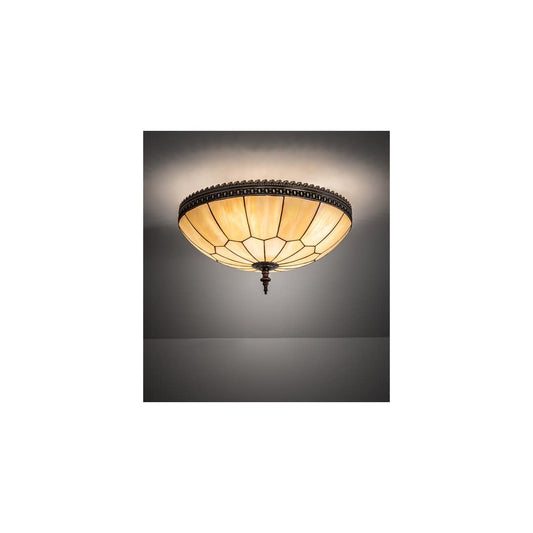 Vincent Honeycomb 4 Light 21" Wide Semi-Flush Bowl Ceiling Fixture with Iridescent Glass Shade - Mahogany Bronze Finish