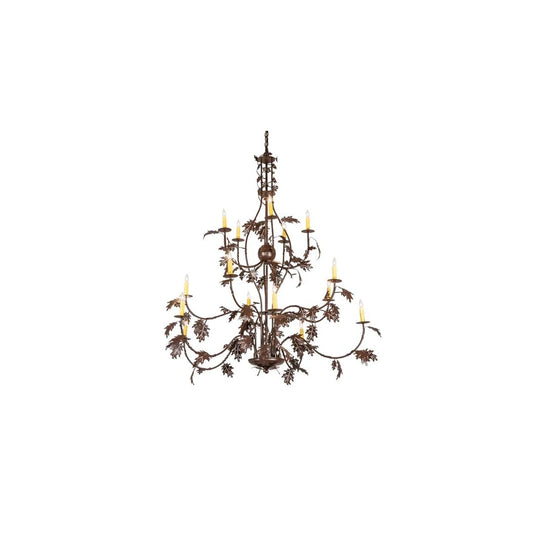 Oak Leaf 15 Light 48" Wide Taper Candle Style Chandelier