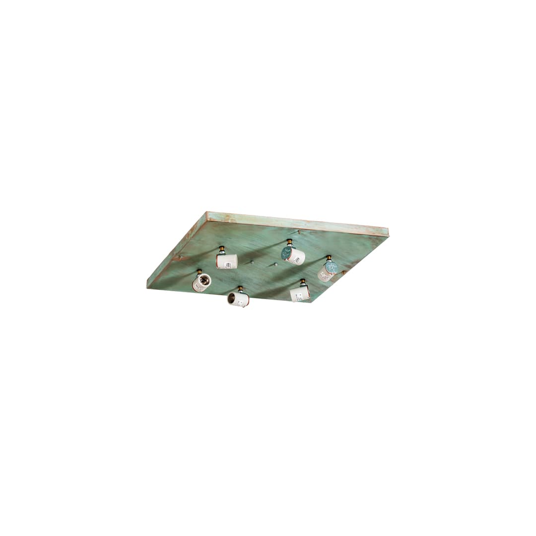 Hyde Park Ginkgo 6 Light 28" Wide Flush Mount Square Ceiling Fixture