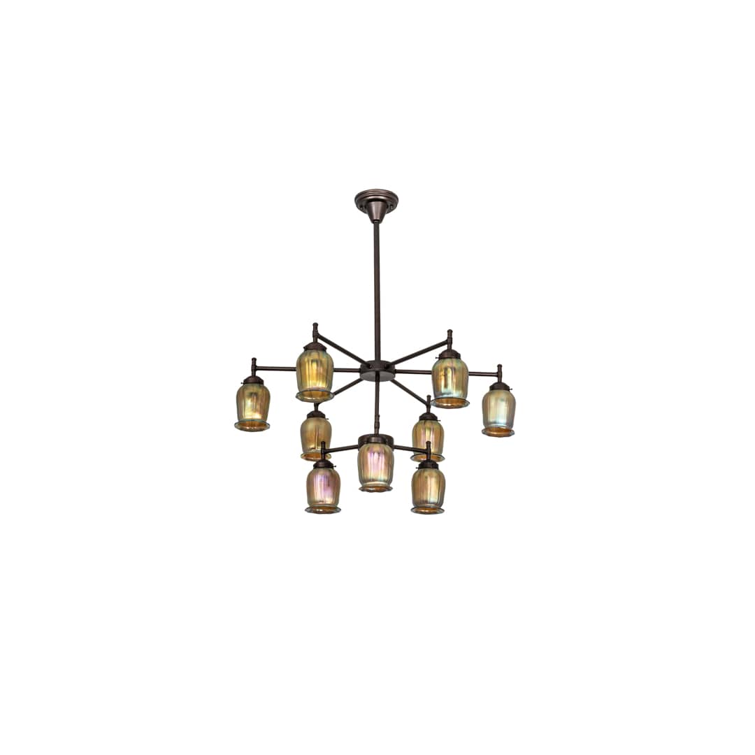 Revival Favrile 9 Light 32" Wide Chandelier