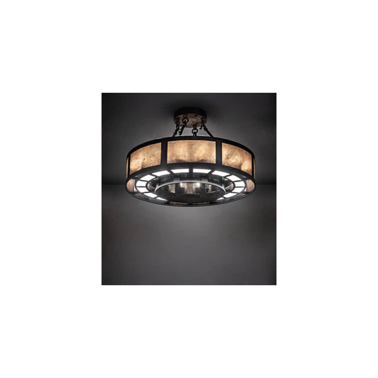 Smythe Craftsman 16 Light 30" Wide Semi-Flush Drum Ceiling Fixture