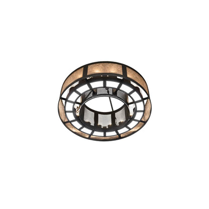 Smythe Craftsman 16 Light 30" Wide Semi-Flush Drum Ceiling Fixture