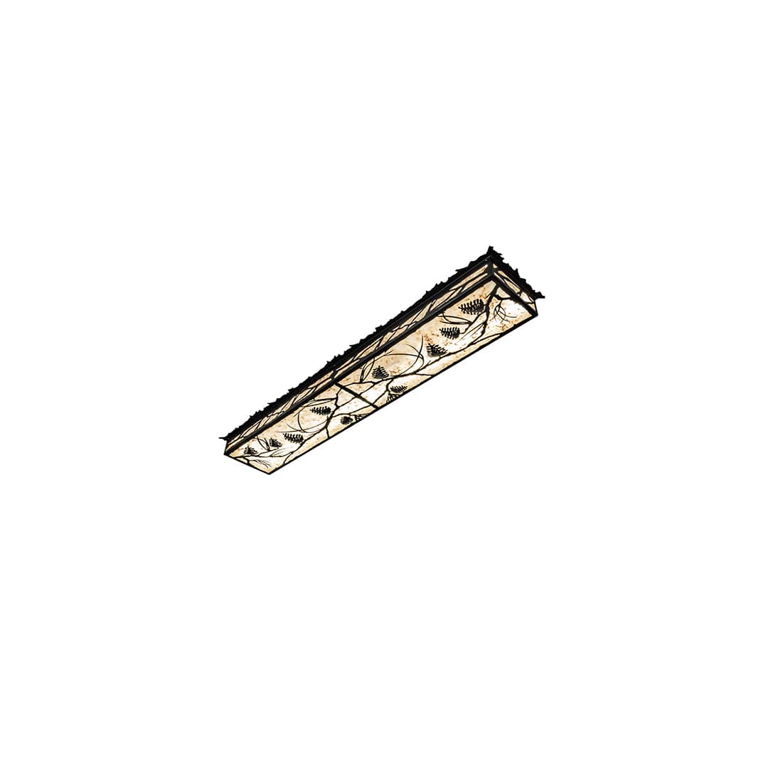 Whispering Pines 62" Wide LED Flush Mount Ceiling Fixture - Flat Black Finish