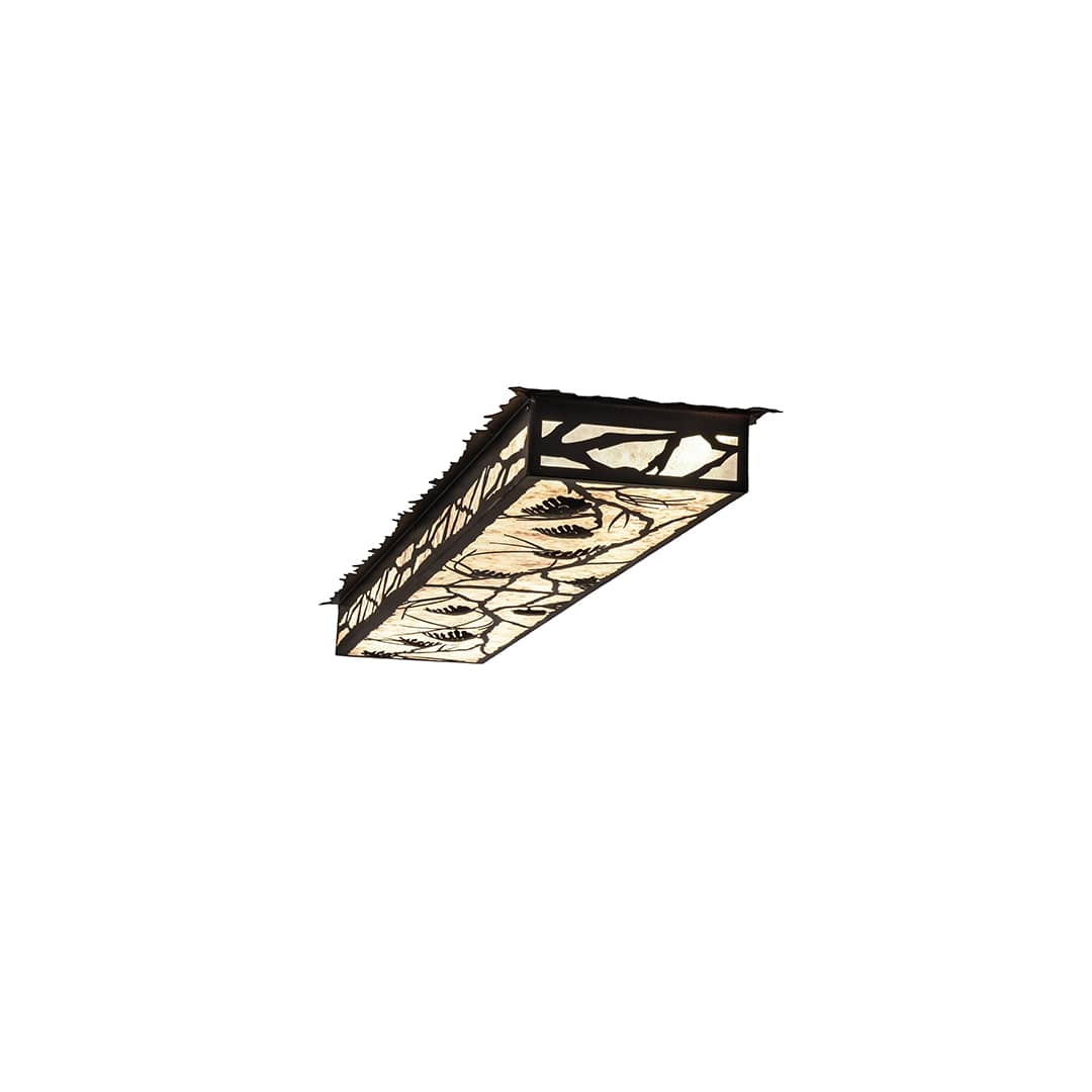 Whispering Pines 62" Wide LED Flush Mount Ceiling Fixture - Flat Black Finish