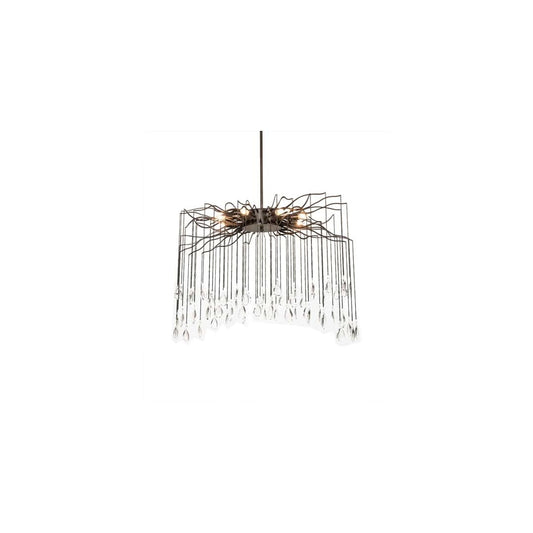 Long Aranha 8 Light 32" Wide Crystal Ring Chandelier