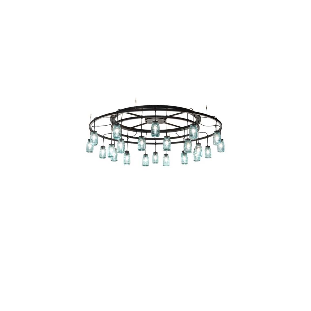 Mason Jar 24 Light 75" Wide Ring Chandelier