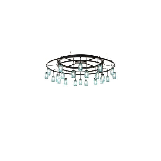 Mason Jar 24 Light 75" Wide Ring Chandelier