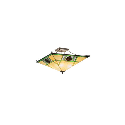 Pinecone Ridge 4 Light 37" Wide Semi-Flush Ceiling Fixture - Oil Rubbed Bronze Finish