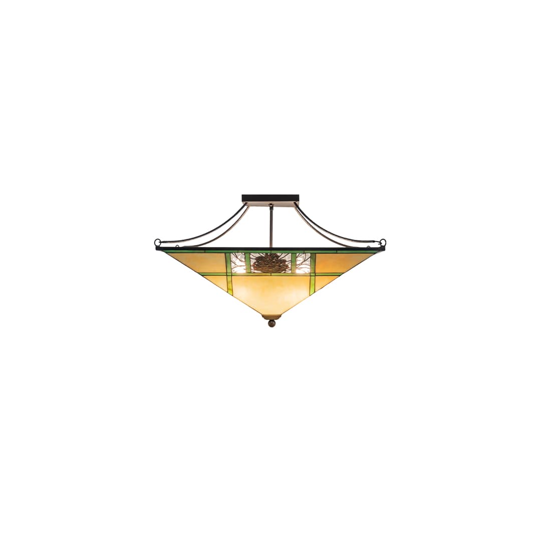 Pinecone Ridge 4 Light 37" Wide Semi-Flush Ceiling Fixture - Oil Rubbed Bronze Finish