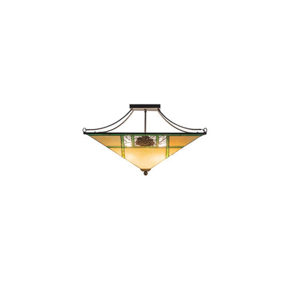 Pinecone Ridge 4 Light 37" Wide Semi-Flush Ceiling Fixture - Oil Rubbed Bronze Finish