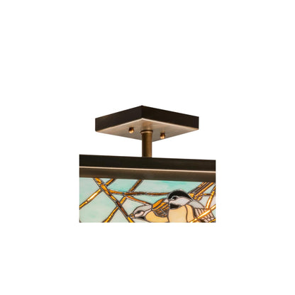 Backyard Friends 4 Light 16" Tall Semi-Flush Ceiling Fixture - Antique Copper Finish