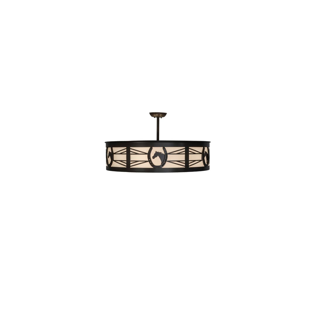 Horseshoe 4 Light 30" Wide Semi-Flush Drum Ceiling Fixture