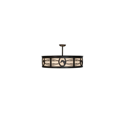 Horseshoe 4 Light 30" Wide Semi-Flush Drum Ceiling Fixture