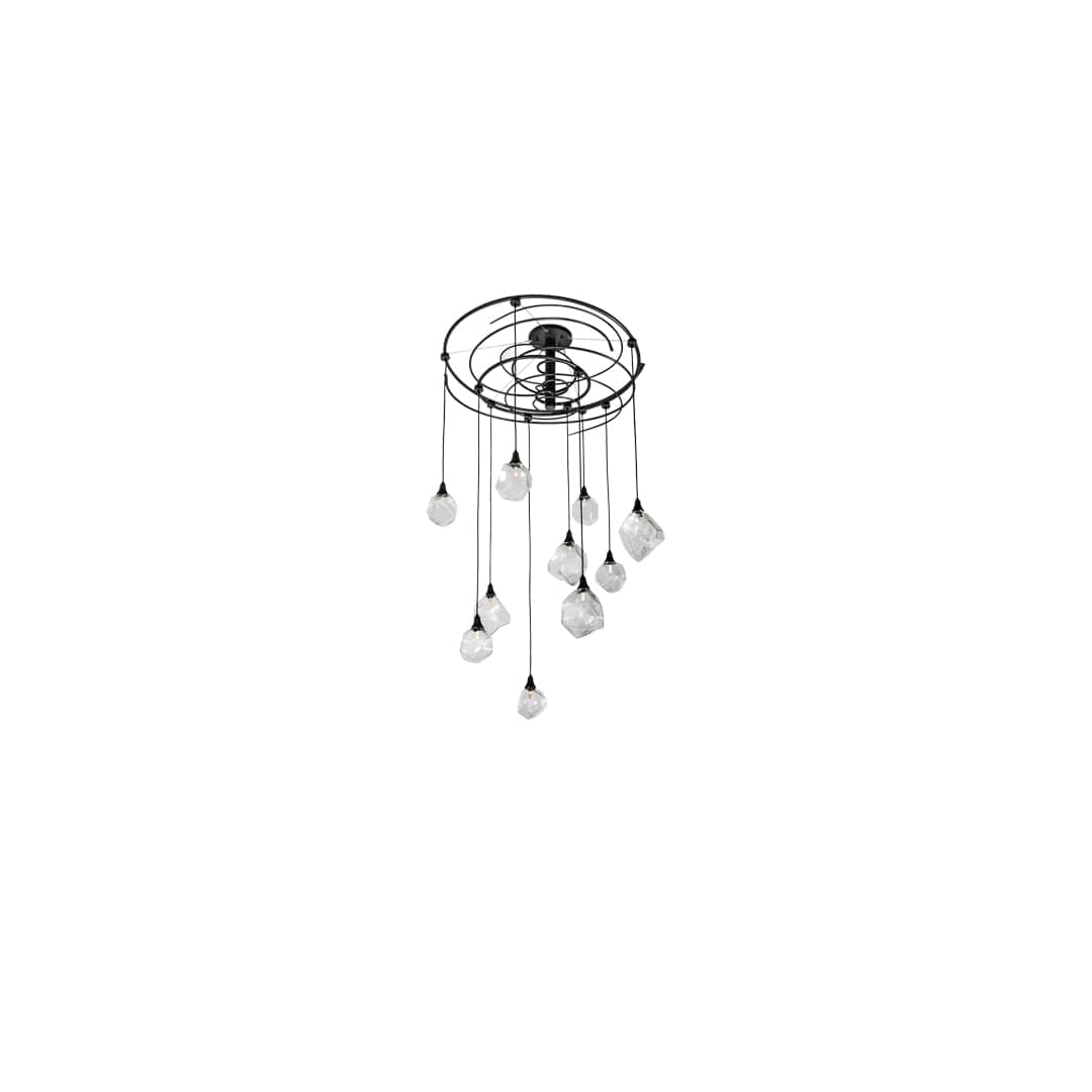 10 Light 55" Wide Abstract Multi Light Pendant