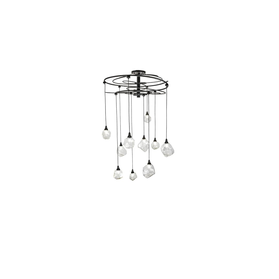 10 Light 55" Wide Abstract Multi Light Pendant