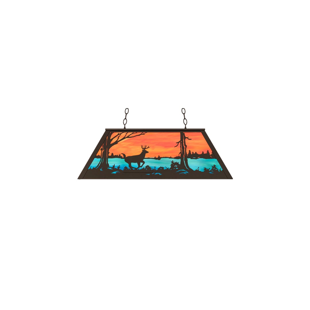 6 Light 33" Wide Billiard Linear Pendant