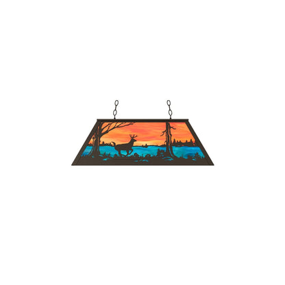 6 Light 33" Wide Billiard Linear Pendant