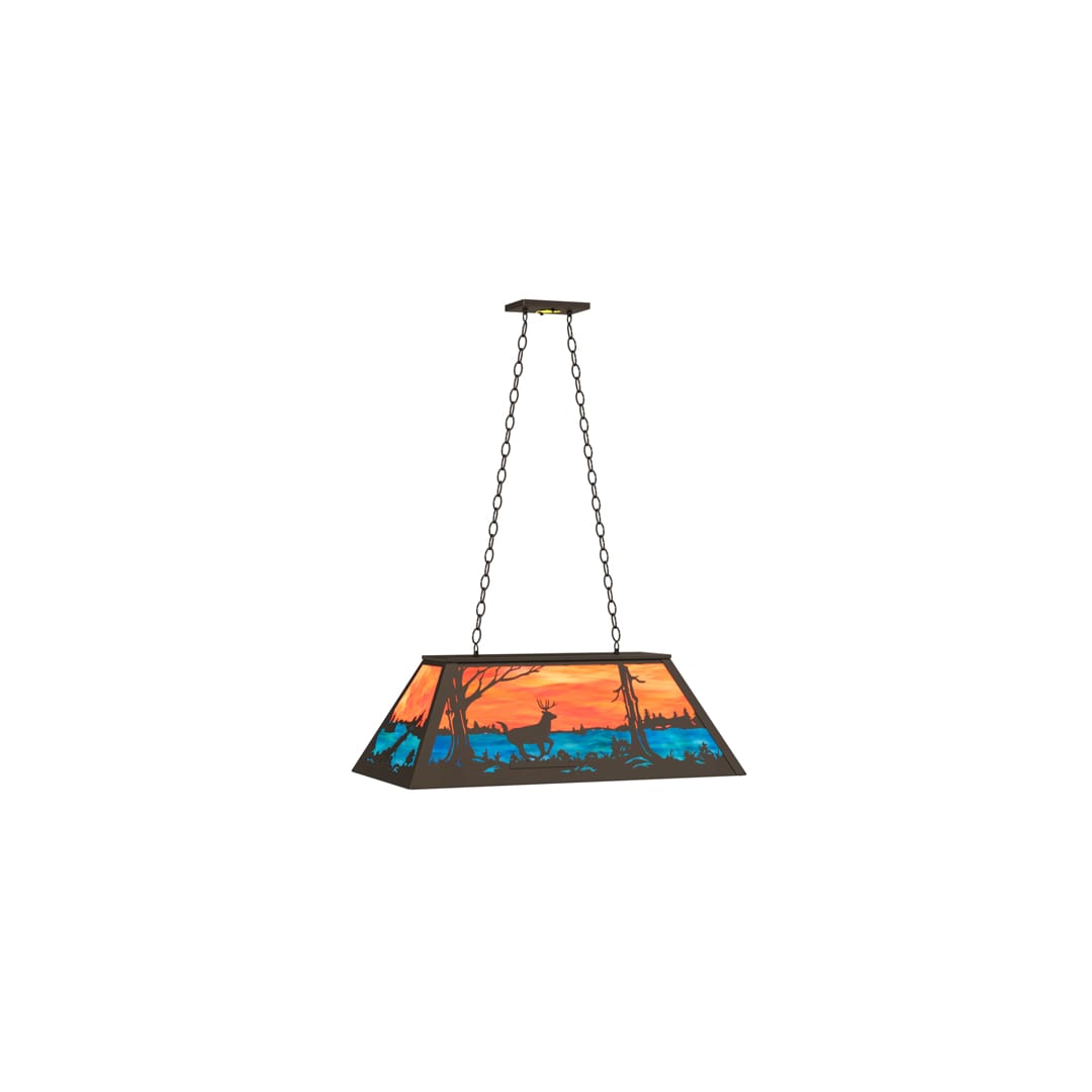 6 Light 33" Wide Billiard Linear Pendant