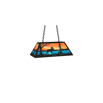 6 Light 33" Wide Billiard Linear Pendant