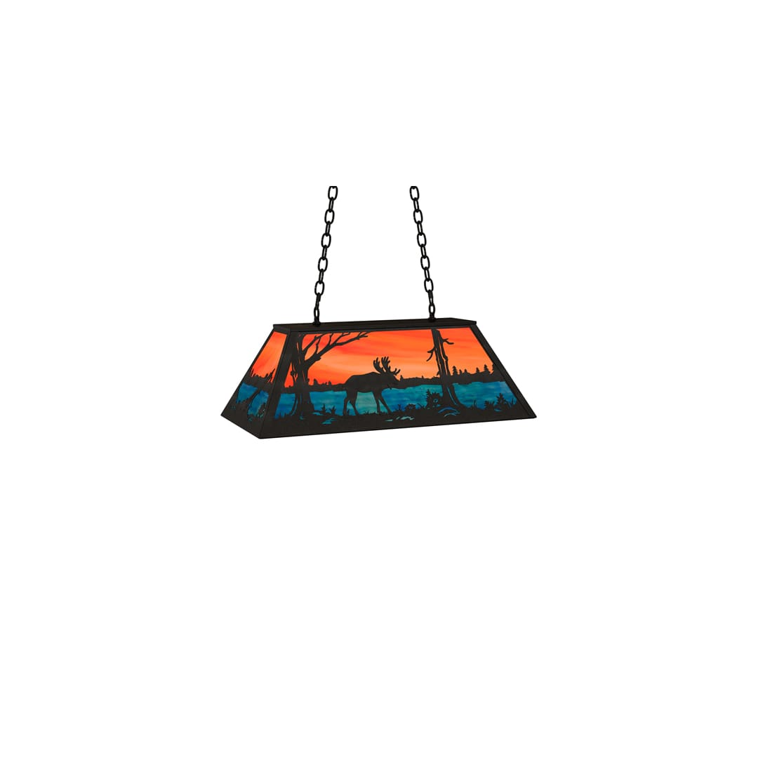 6 Light 33" Wide Billiard Linear Pendant
