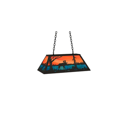 6 Light 33" Wide Billiard Linear Pendant
