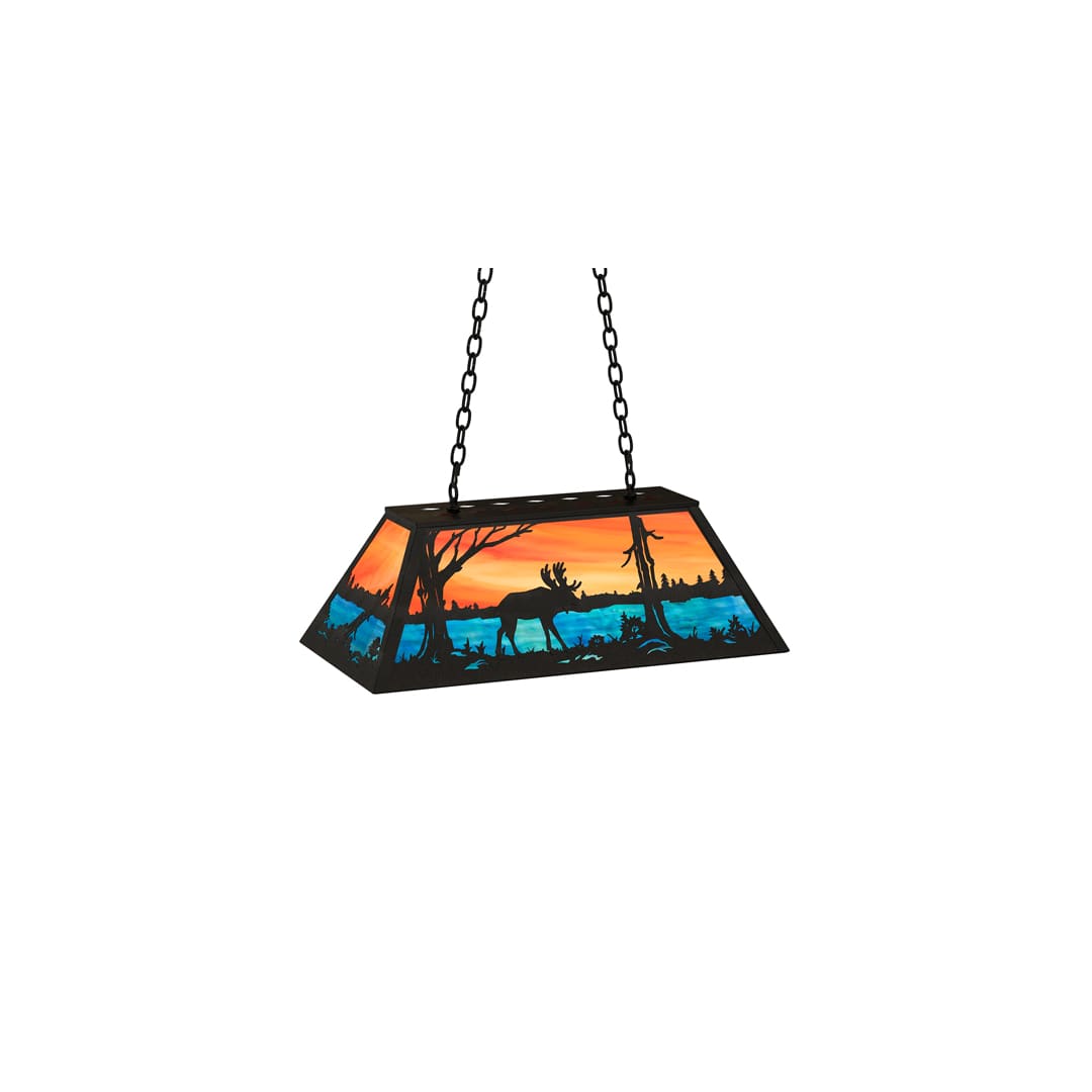 6 Light 33" Wide Billiard Linear Pendant