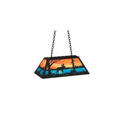 6 Light 33" Wide Billiard Linear Pendant