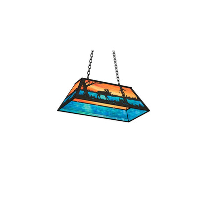 6 Light 33" Wide Billiard Linear Pendant