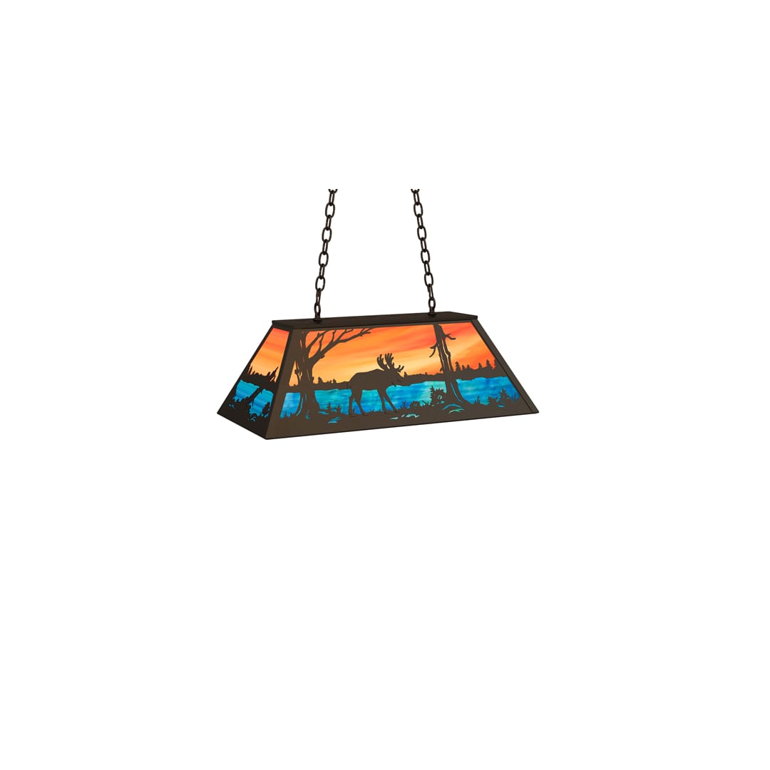 6 Light 33" Wide Billiard Linear Pendant