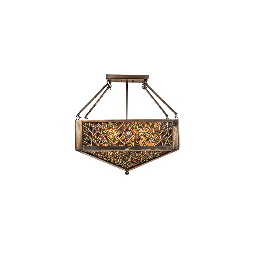 Bamboo 4 Light 33" Wide Semi-Flush Ceiling Fixture