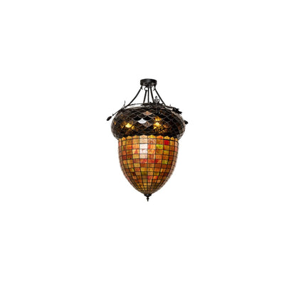 Greenbriar Oak 3 Light 22" Wide Semi-Flush Ceiling Fixture