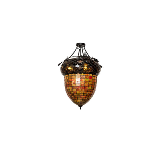 Greenbriar Oak 3 Light 22" Wide Semi-Flush Ceiling Fixture