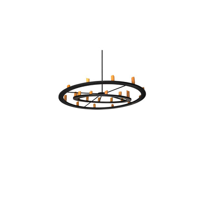 Donner 24 Light 95" Wide Pillar Candle Ring Chandelier